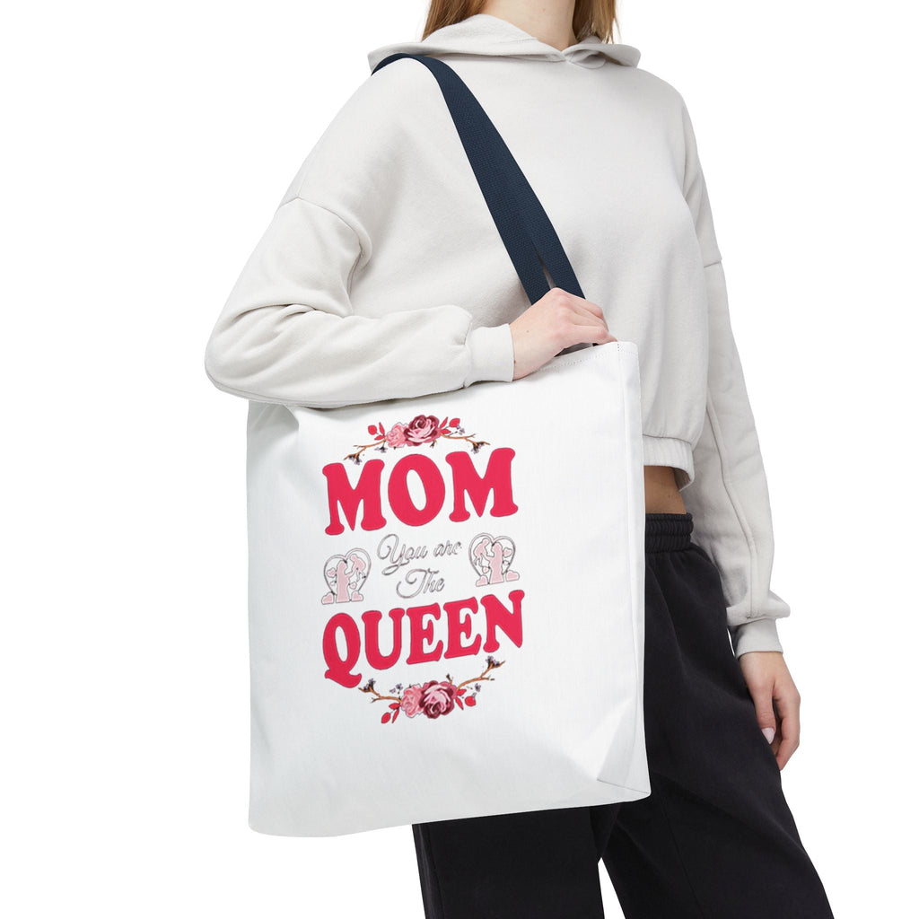 "Mom You're the Queen" Floral Mother's Day Tote Bag Printify Bags  314 Originals