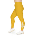 Yellow Plus Size Leggings — Subtle Side Script Graphic, Comfortable Everyday Activewear - 314 Originals