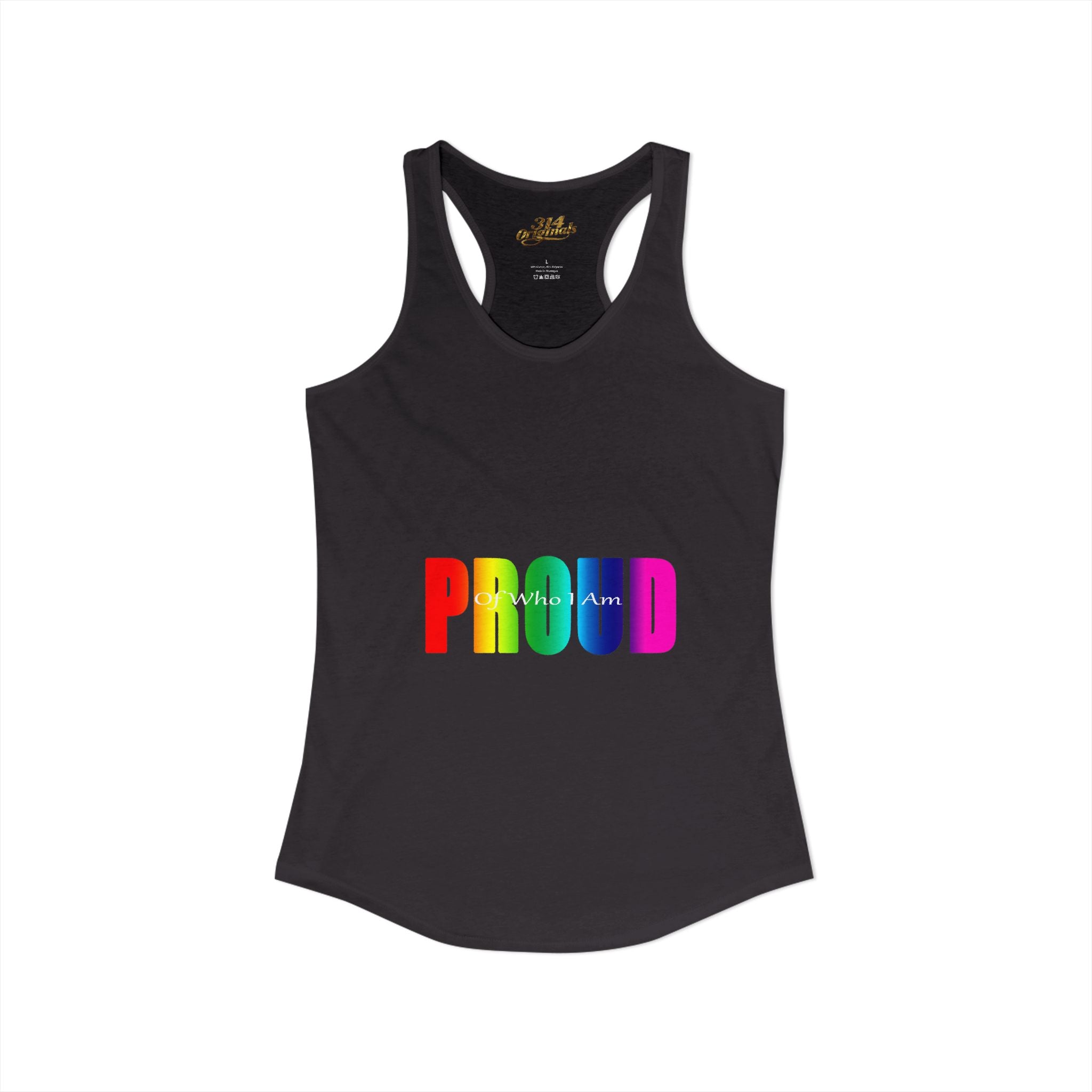 'PROUD' Women's Ideal Racerback Tank Printify Tank Top  314 Originals