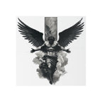 Angel Wing Temporary Tattoo — Black & Grey Fallen Angel Design - 314 Originals