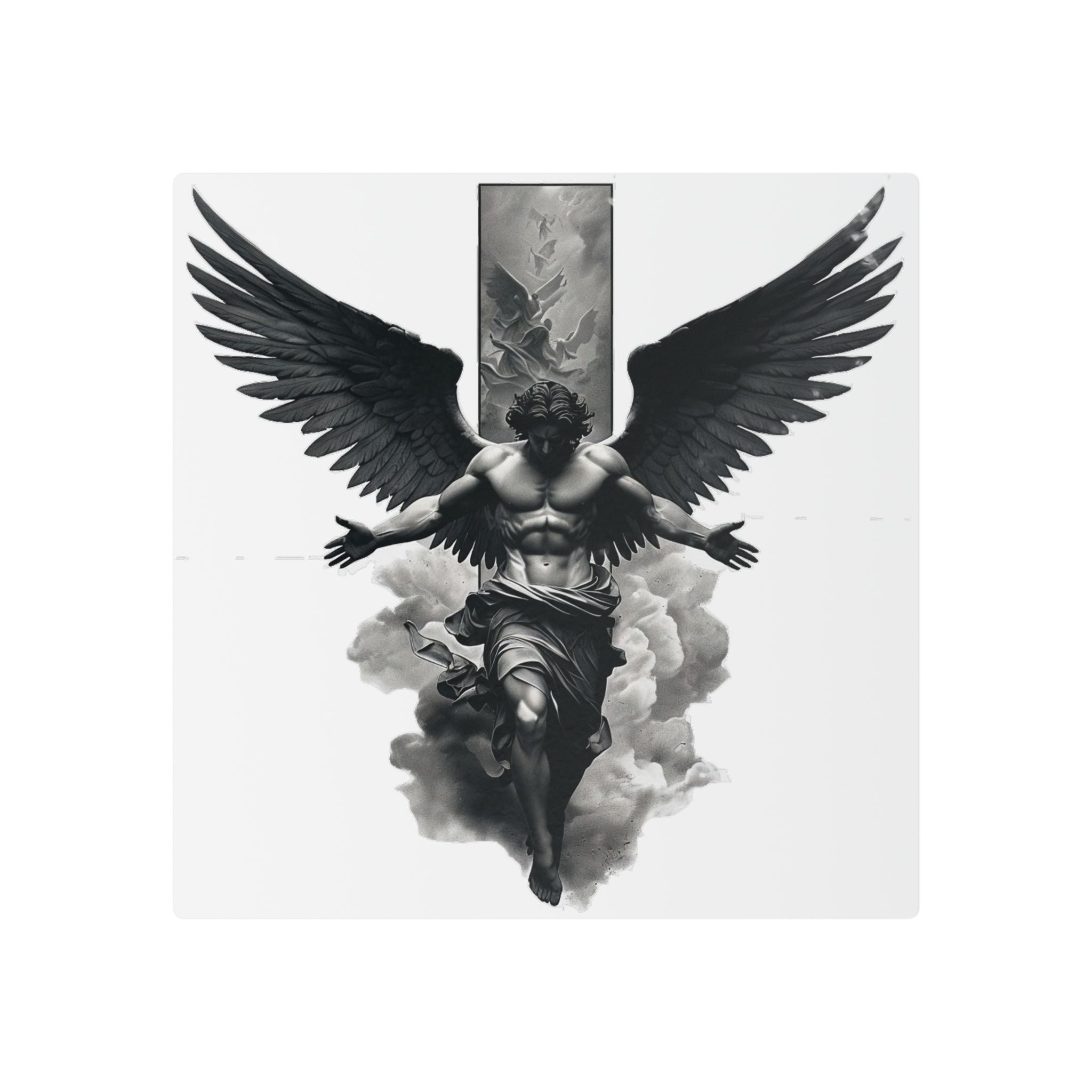 Angel Wing Temporary Tattoo — Black & Grey Fallen Angel Design - 314 Originals