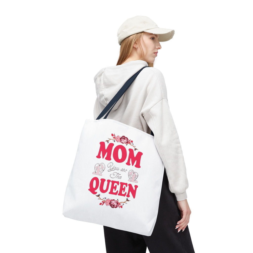 "Mom You're the Queen" Floral Mother's Day Tote Bag Printify Bags  314 Originals
