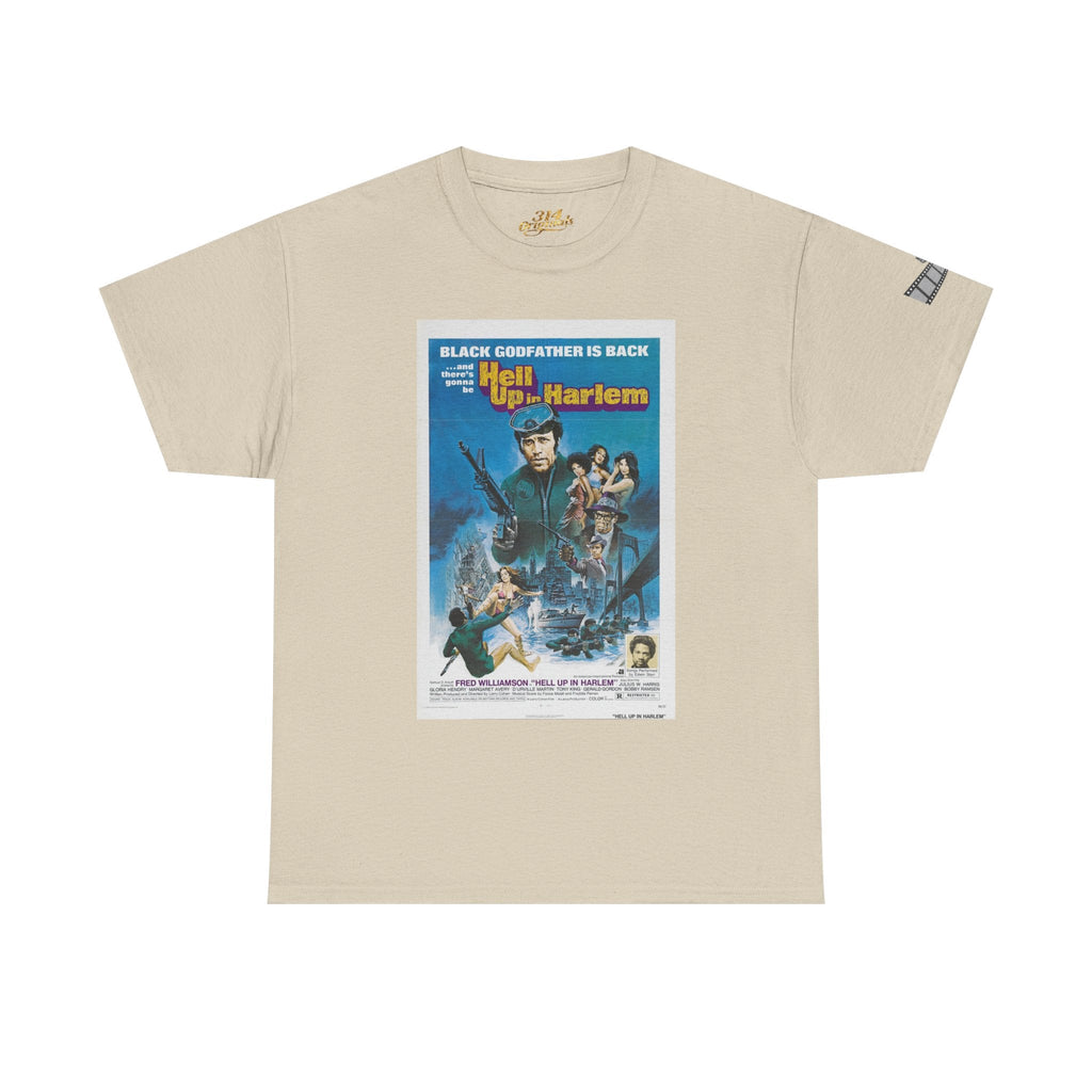 'Hell Up in Harlem' Retro Blaxploitation Graphic Tee Printify T-Shirt  314 Originals