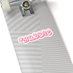 #BADDIE Pink Script Kiss-Cut Sticker — Trendy Laptop & Water Bottle Decal Printify
