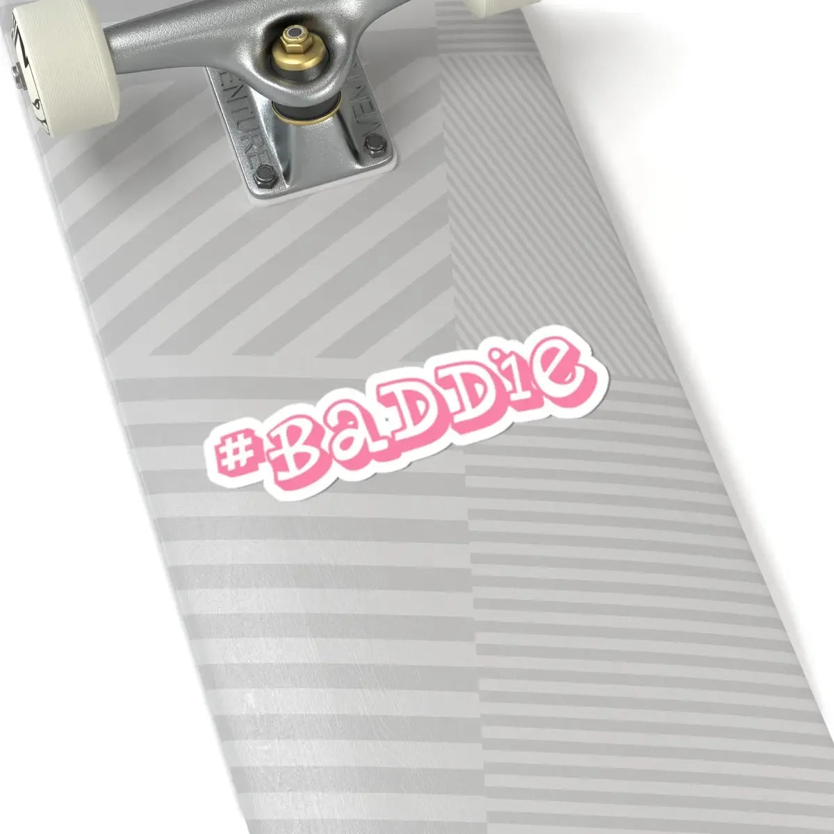 #BADDIE Pink Script Kiss-Cut Sticker — Trendy Laptop & Water Bottle Decal Printify