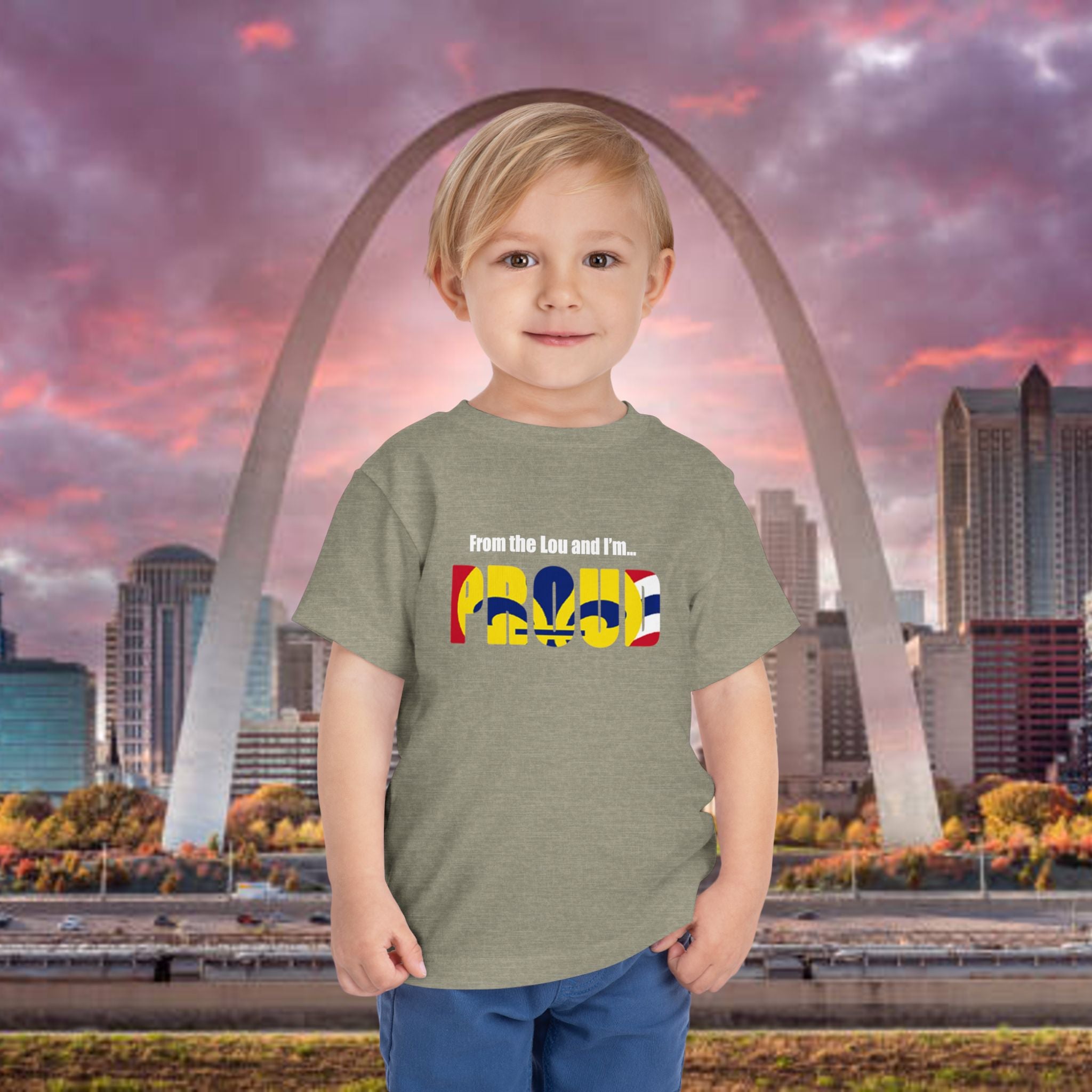 Toddler Tee — "From the Lou and I’m... Proud" St. Louis Flag Kids Shirt - 314 Originals