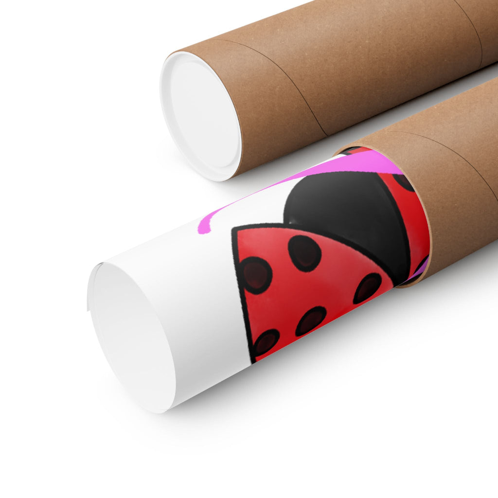 Ladybug Initial “L” Matte Poster — Cute Nursery Wall Art for Girls Printify Poster  314 Originals