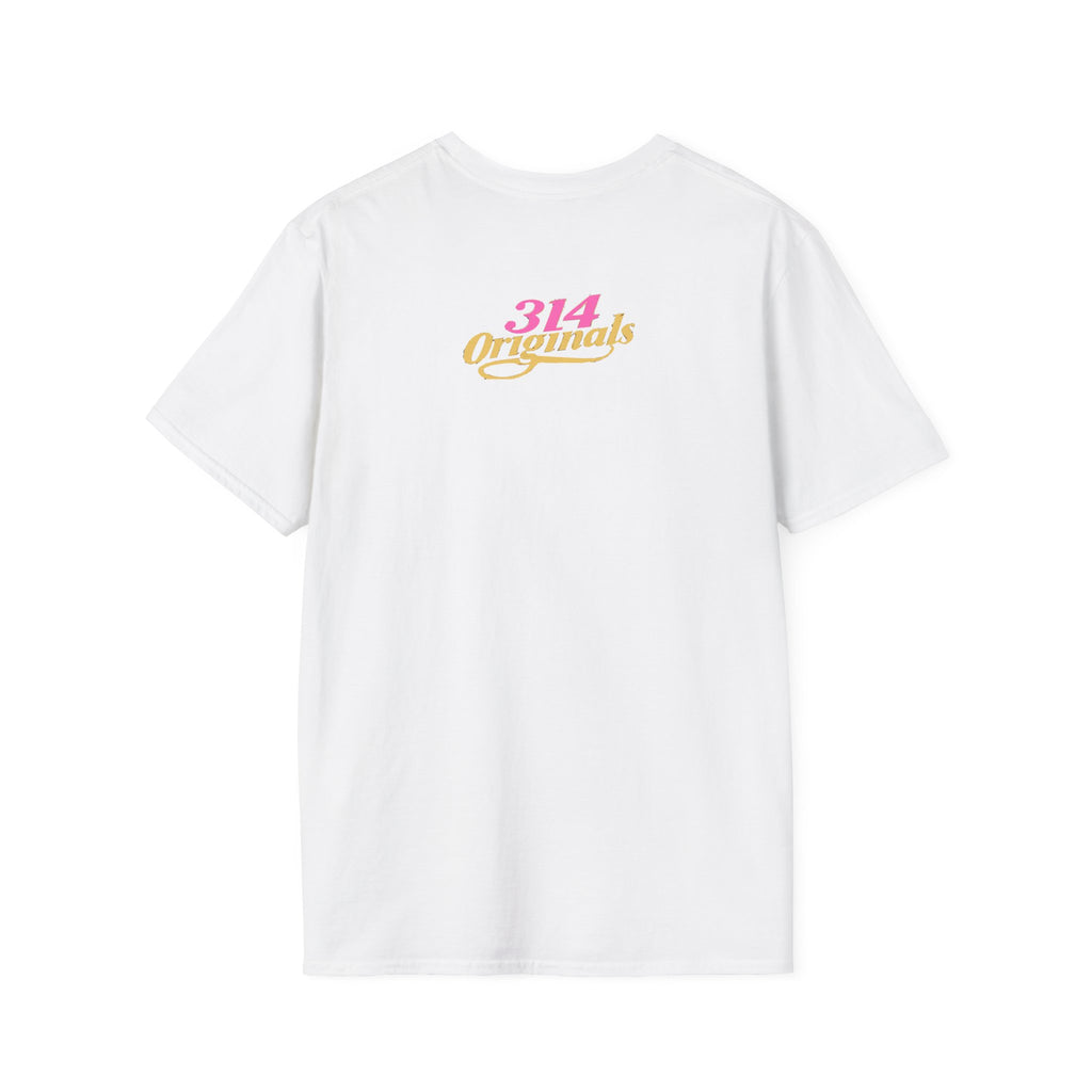 Queen Q Crown T‑Shirt — Pink & Gold Heart Logo Tee
