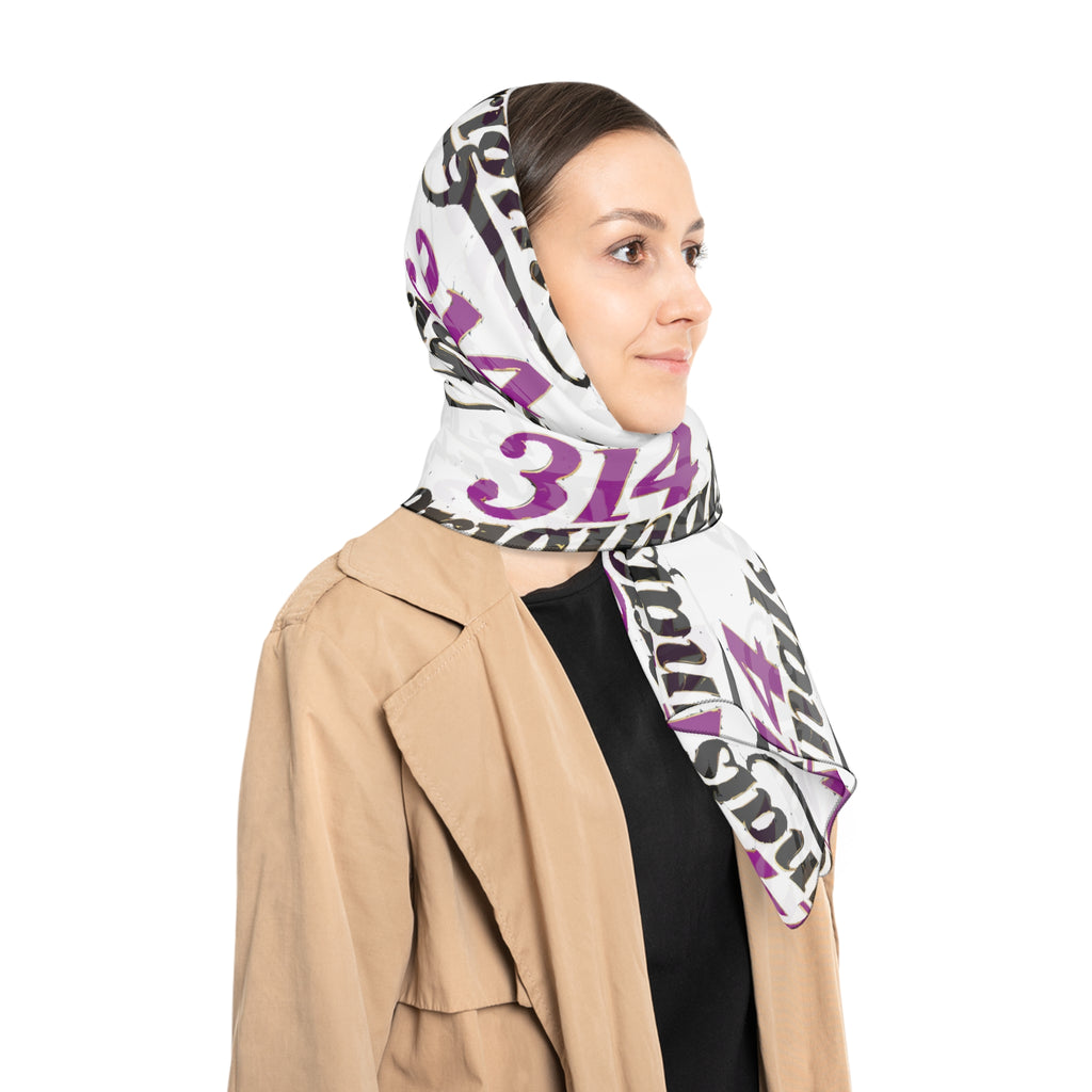 314 Logo Scarf — Purple & Black Poly Scarf - 314 Originals