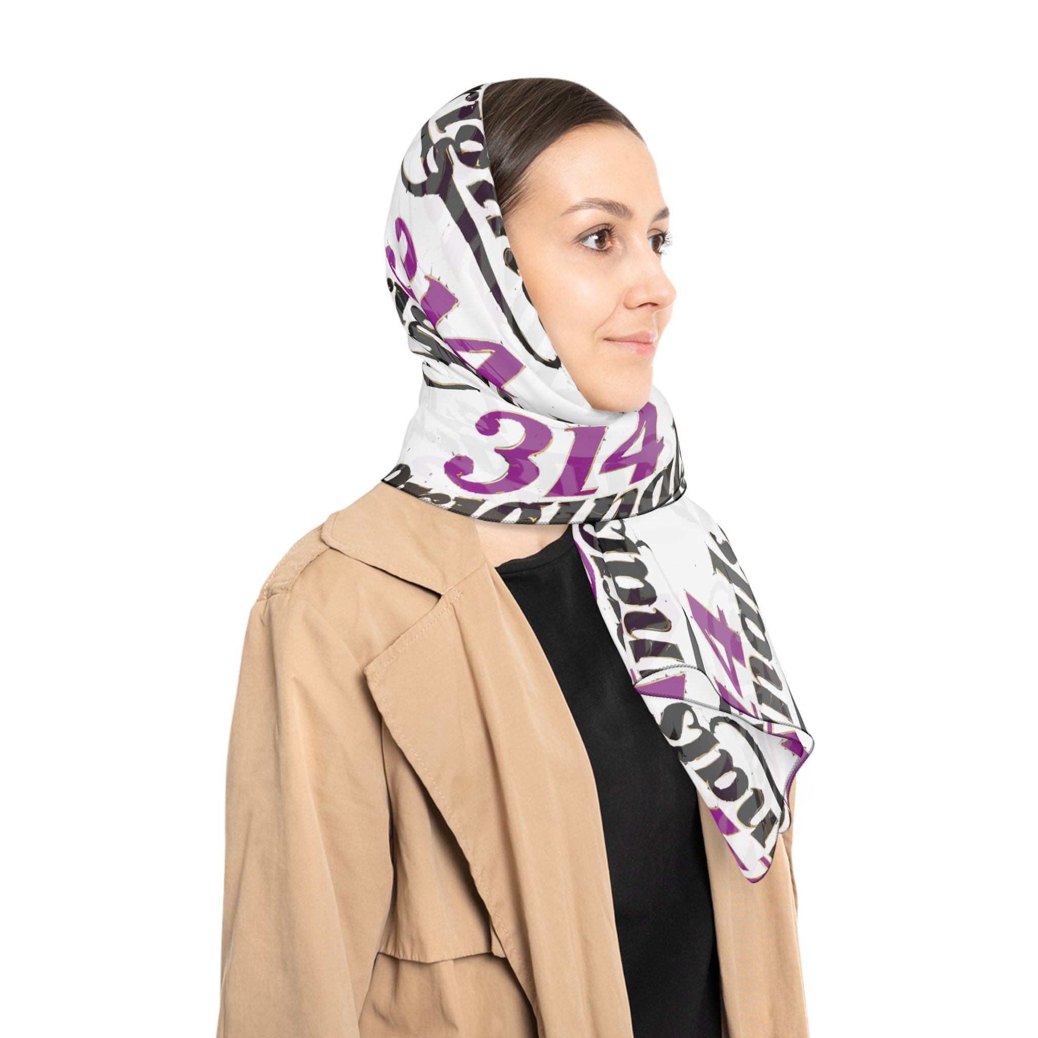 314 Logo Scarf — Purple & Black Poly Scarf - 314 Originals