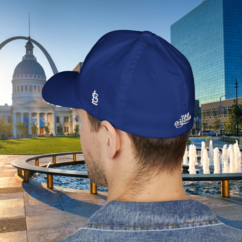 Embroidered "St. Louis" Closed-Back Structured Cap — Baseball Hat with 314 Retro Logo