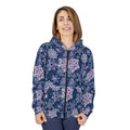 Snowflake All-Over Zip Hoodie — Navy & Pink Winter Pattern - 314 Originals