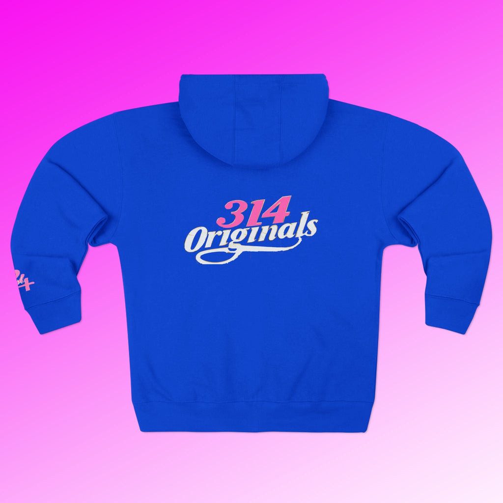 'Queen' Chest Logo Zip Hoodie — Women's Urban Streetwear Printify Hoodie  314 Originals