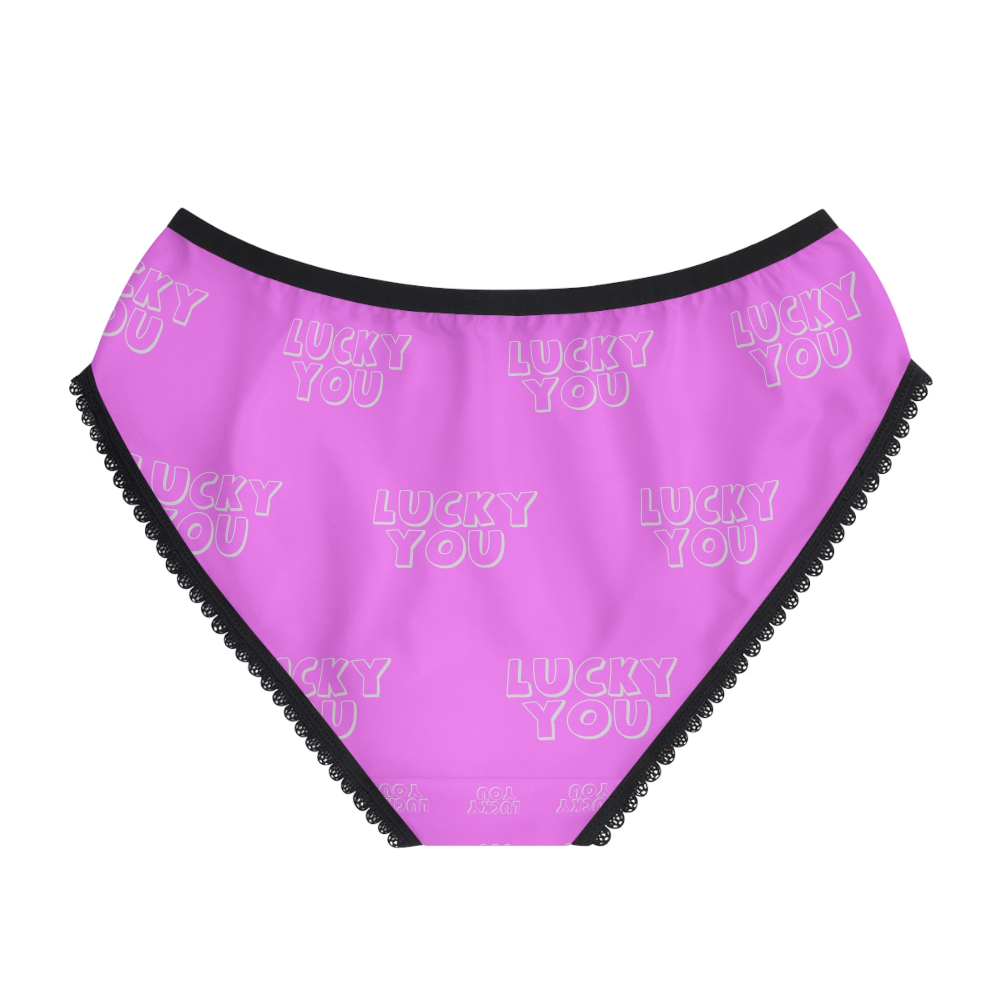Lucky You Pink Women's Briefs — Cute Lace-Trim Underwear - 314 Originals