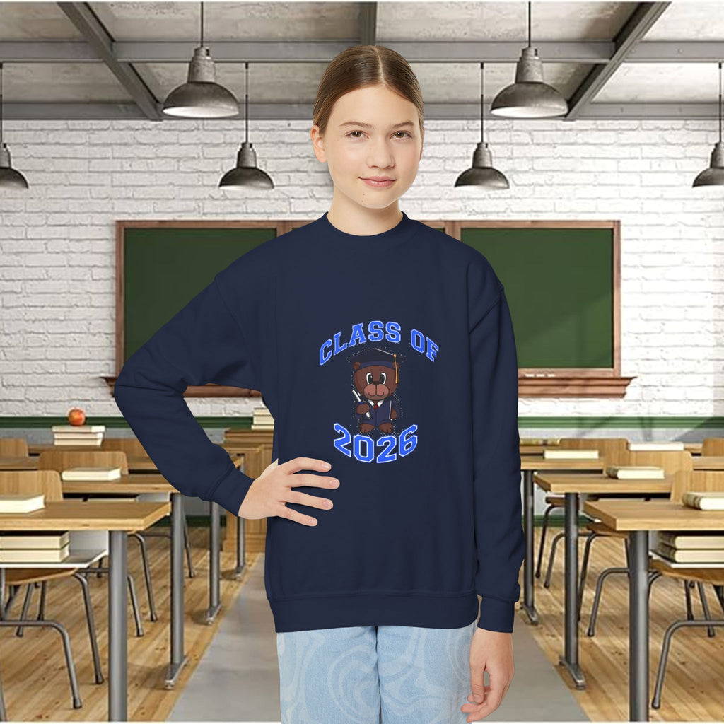 Class of 2026 Youth Crewneck Sweatshirt – Graduation Bear Design