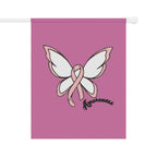 Breast Cancer Awareness Butterfly Garden Flag – 'Awareness' Pink Ribbon House Banner - 314 Originals