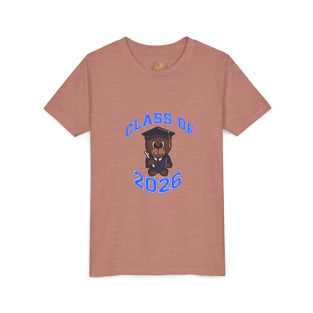 Class of 2026 Kids Graduation T‑Shirt — Cute Graduate Bear Youth Tee