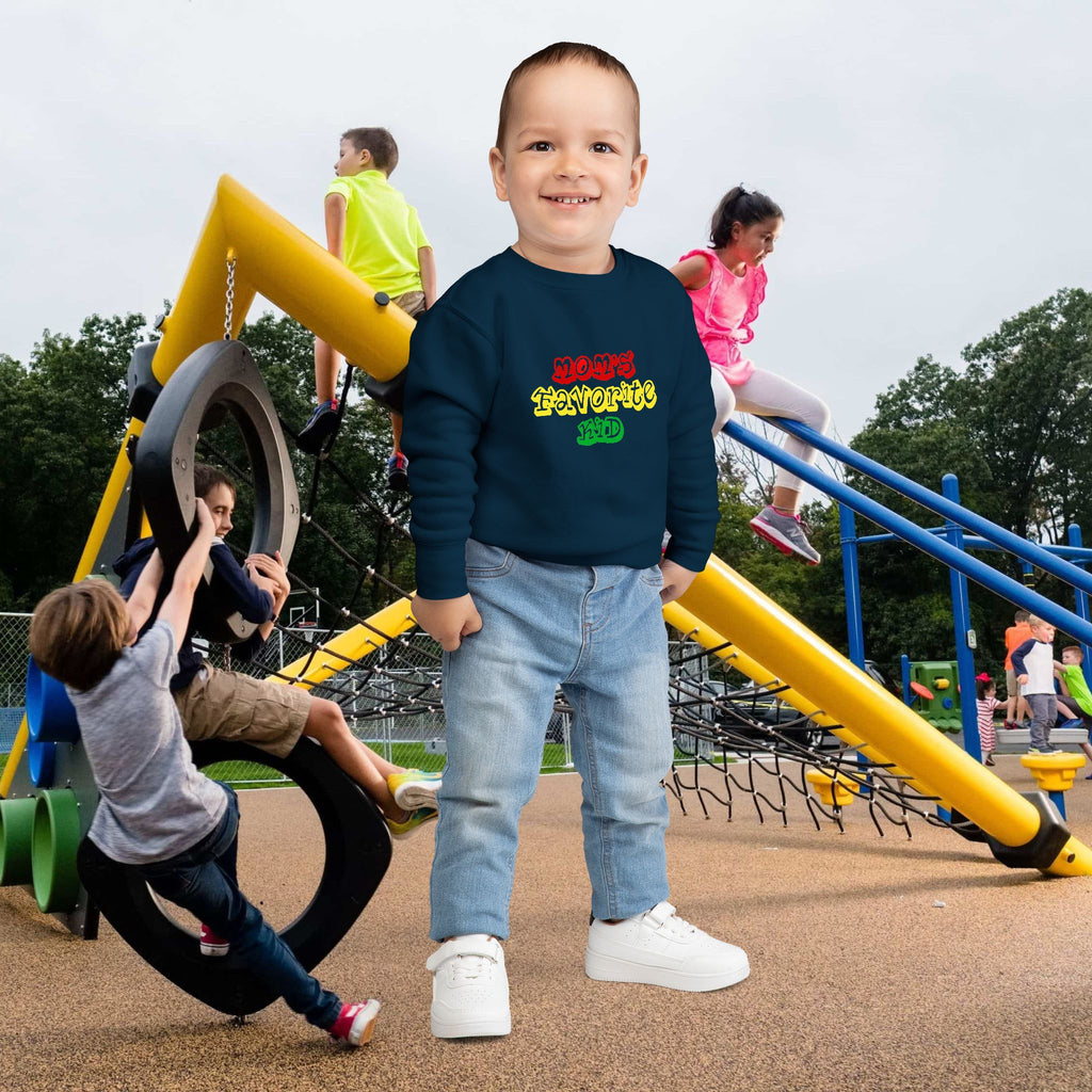 Mom's Favorite Kid Toddler Sweatshirt — Colorful Retro Rasta Kids Pullover
