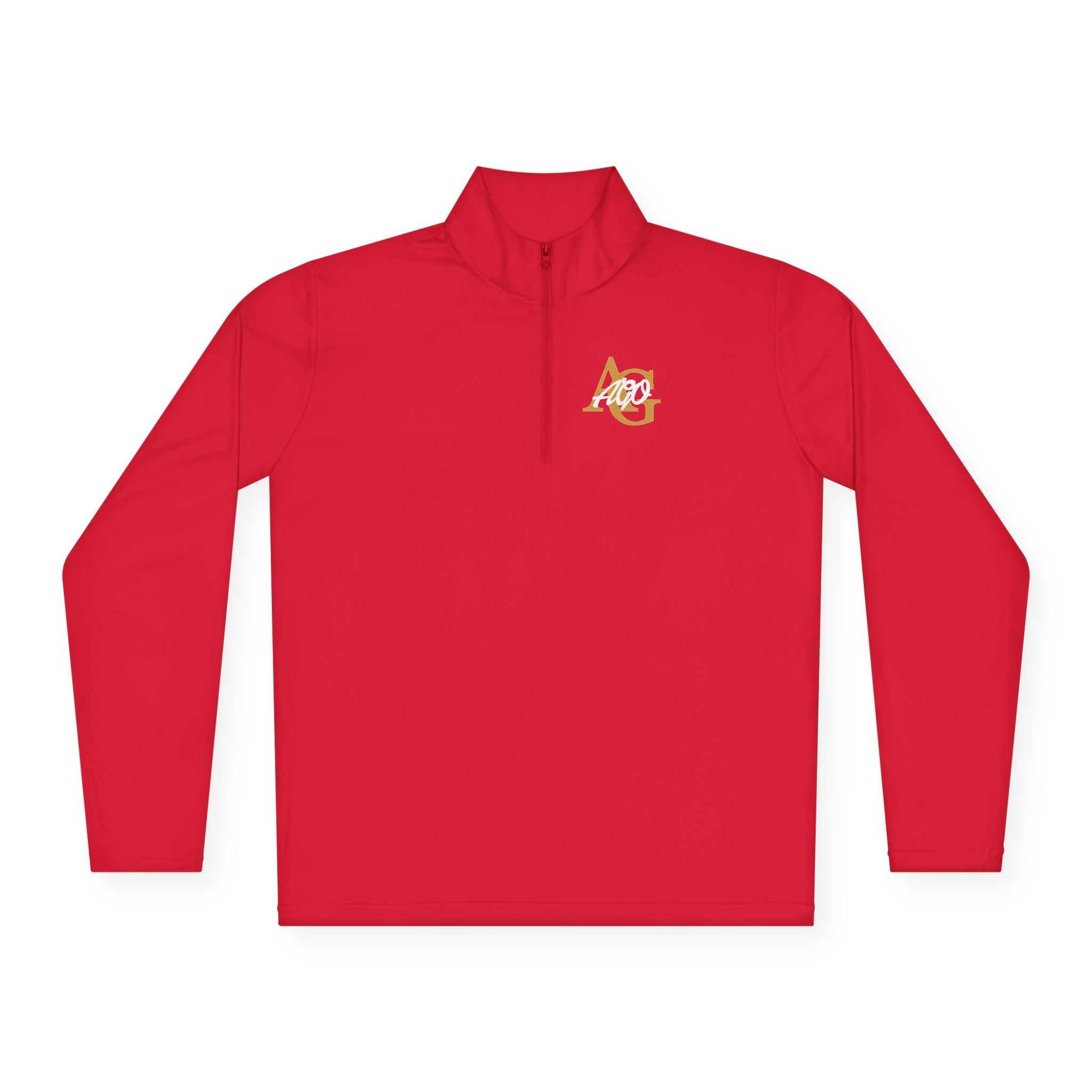 AGO Quarter-Zip Pullover — Small Gold & Black Chest Embroidery, Lightweight Casual Pullover - 314 Originals