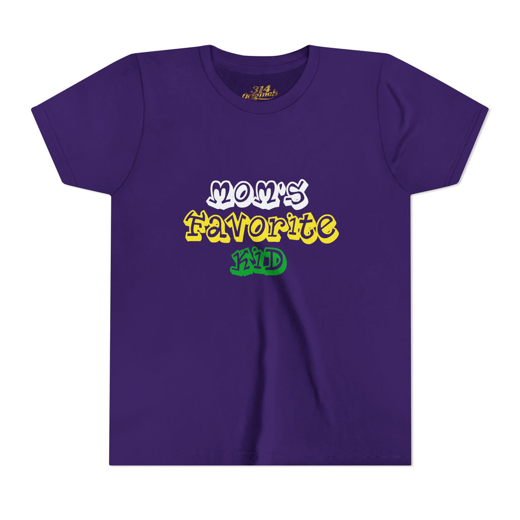 Girl's "Favorite Kid" Retro Yellow & Green Graphic T-Shirt