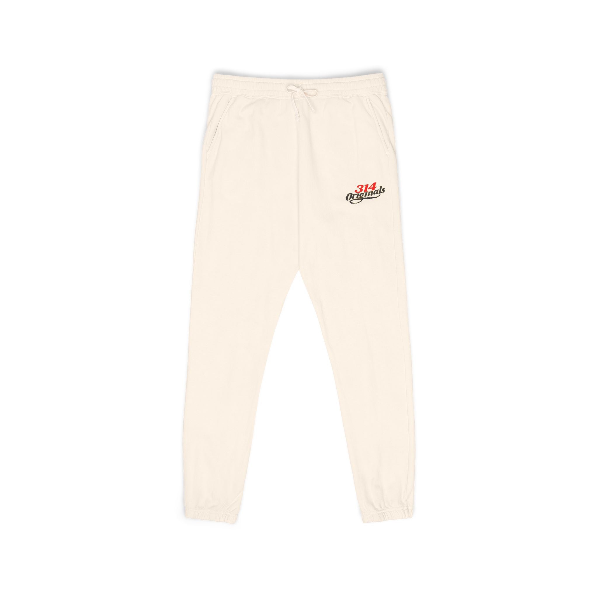 Fleece Sweatpants with Retro Script Chest Logo Printify Trousers  314 Originals