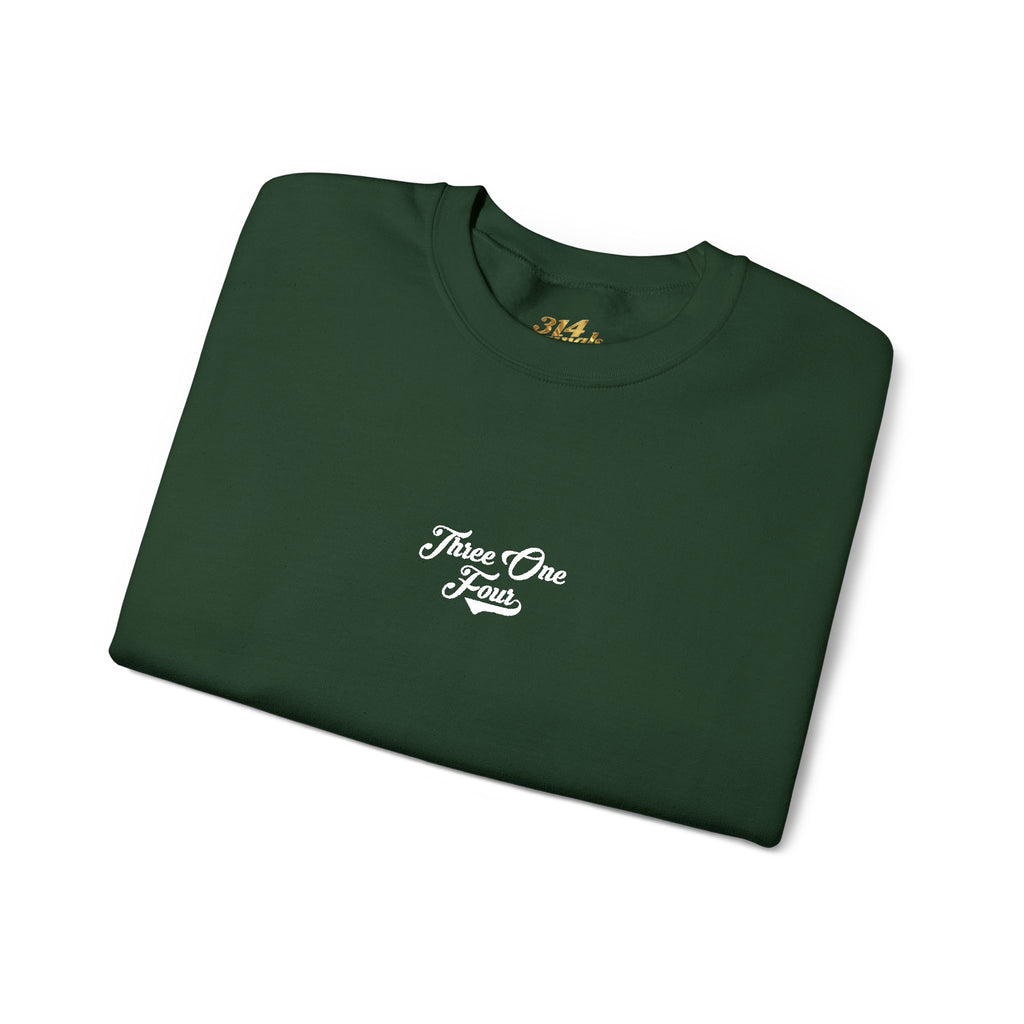 Three One Four Crewneck Sweatshirt — Minimal Script Chest Logo - 314 Originals