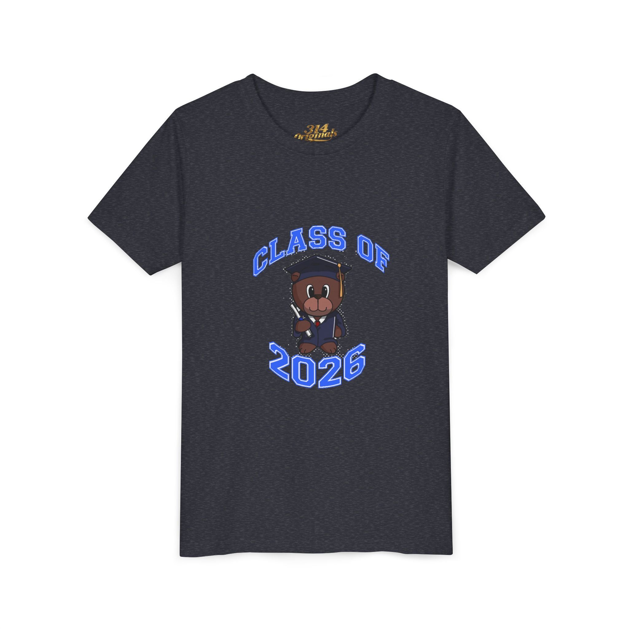Class of 2026 Kids Graduation T‑Shirt — Cute Graduate Bear Youth Tee