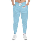 Light Blue 314 Originals Athletic Joggers – Retro Script Logo Sweatpants