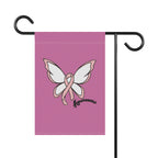 Breast Cancer Awareness Butterfly Garden Flag – 'Awareness' Pink Ribbon House Banner - 314 Originals