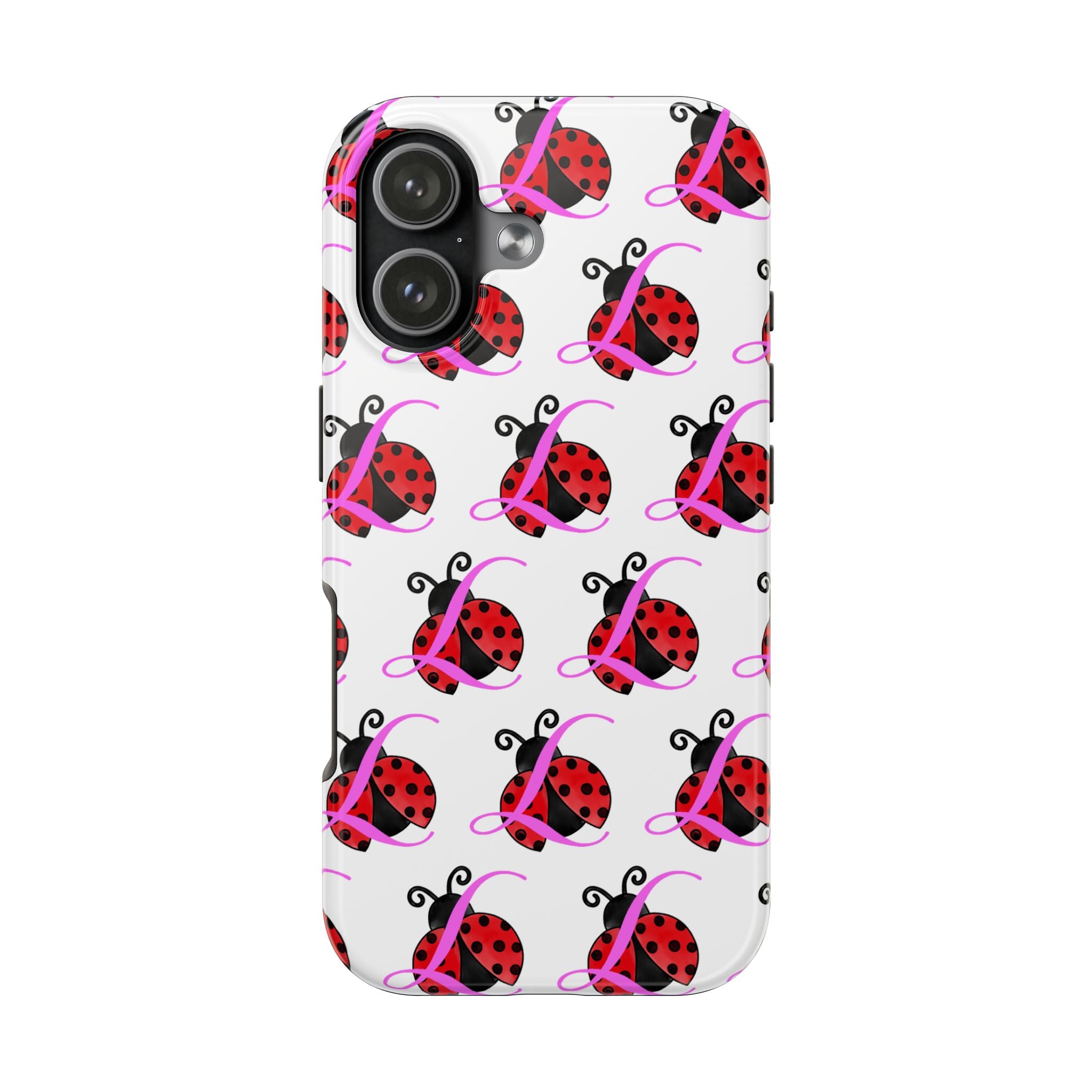 Ladybug Pattern Tough Phone Case — Cute Red & Pink Bug Design for Kids & Gift - 314 Originals