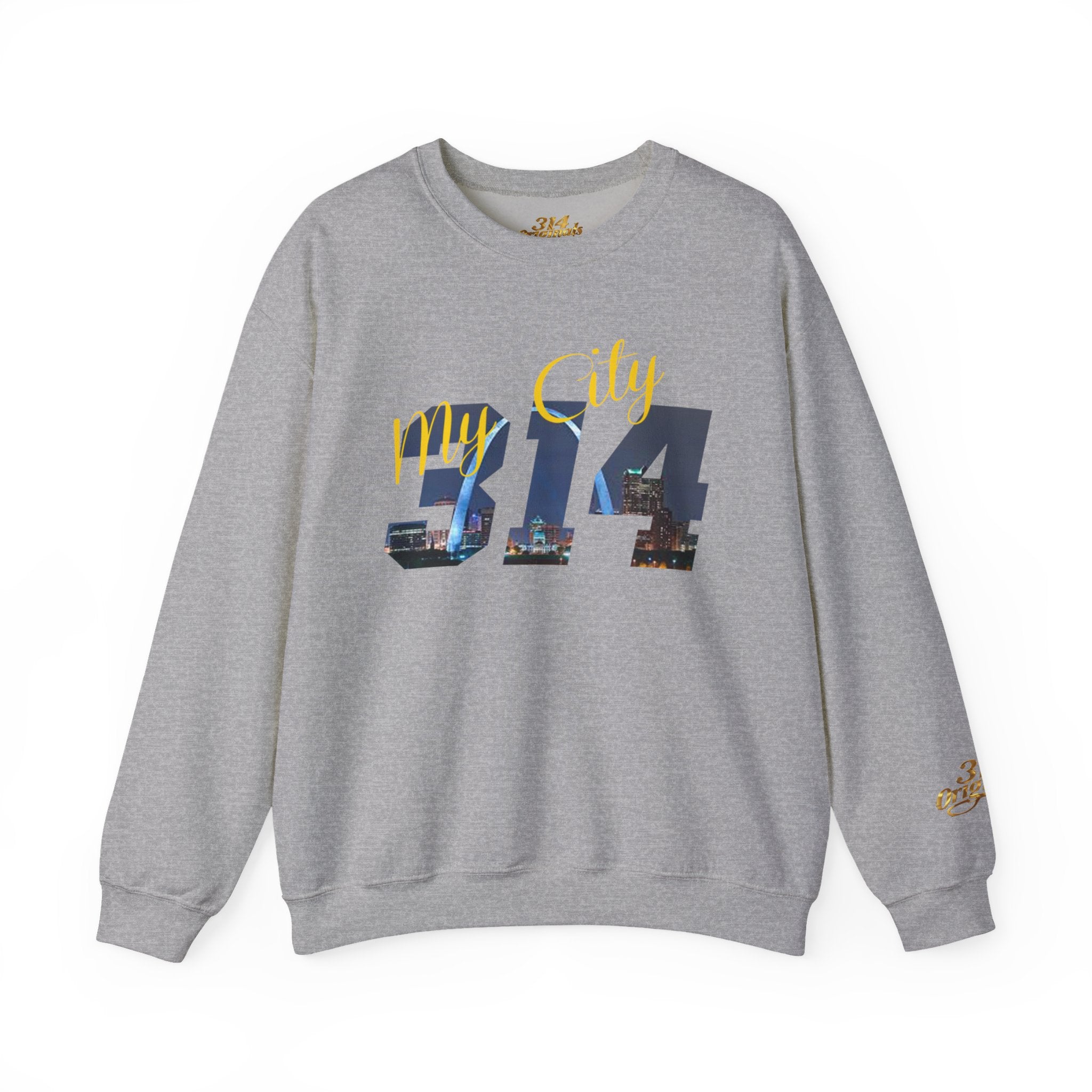 314 City Crewneck Sweatshirt — St. Louis Skyline Graphic - 314 Originals