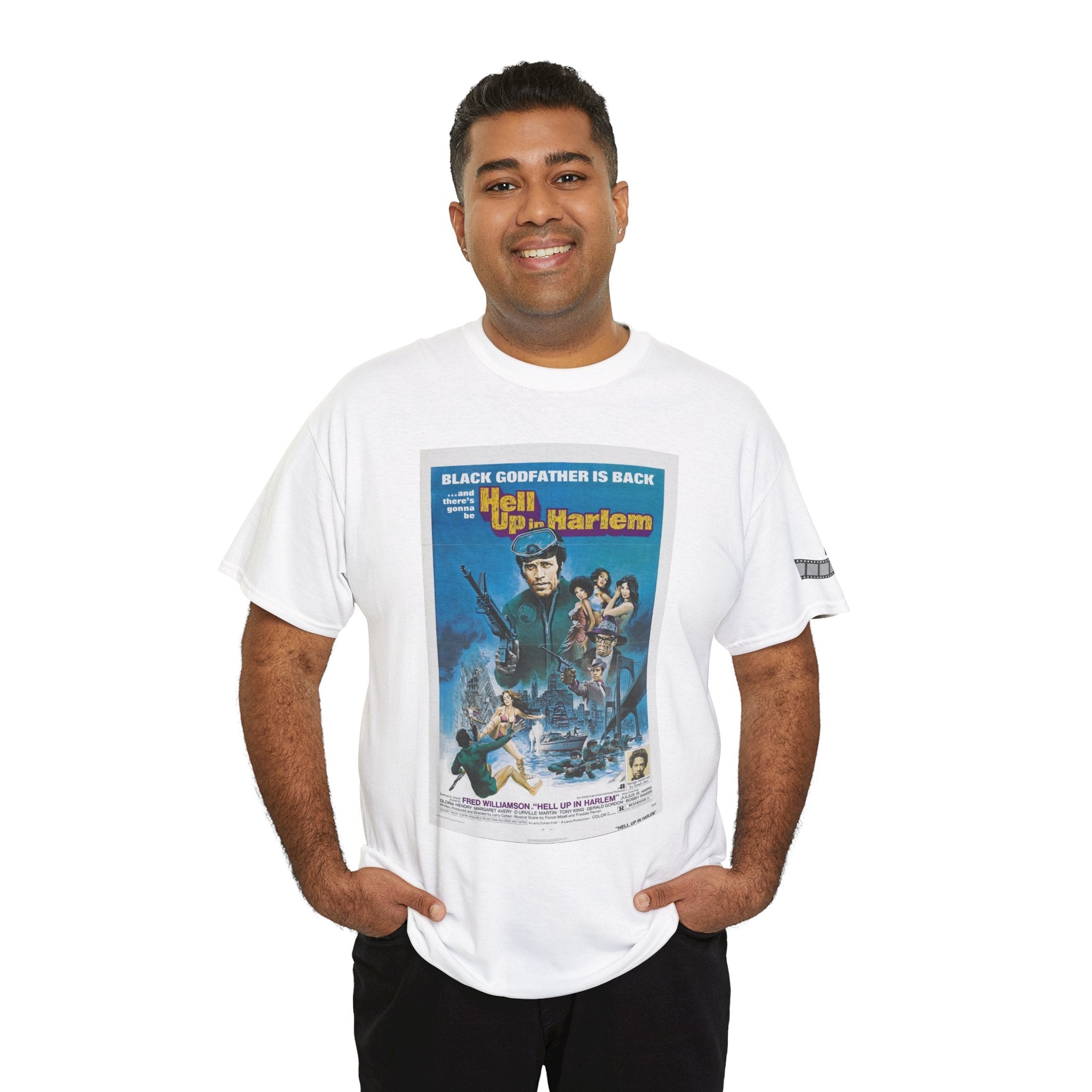 'Hell Up in Harlem' Retro Blaxploitation Graphic Tee Printify T-Shirt  314 Originals