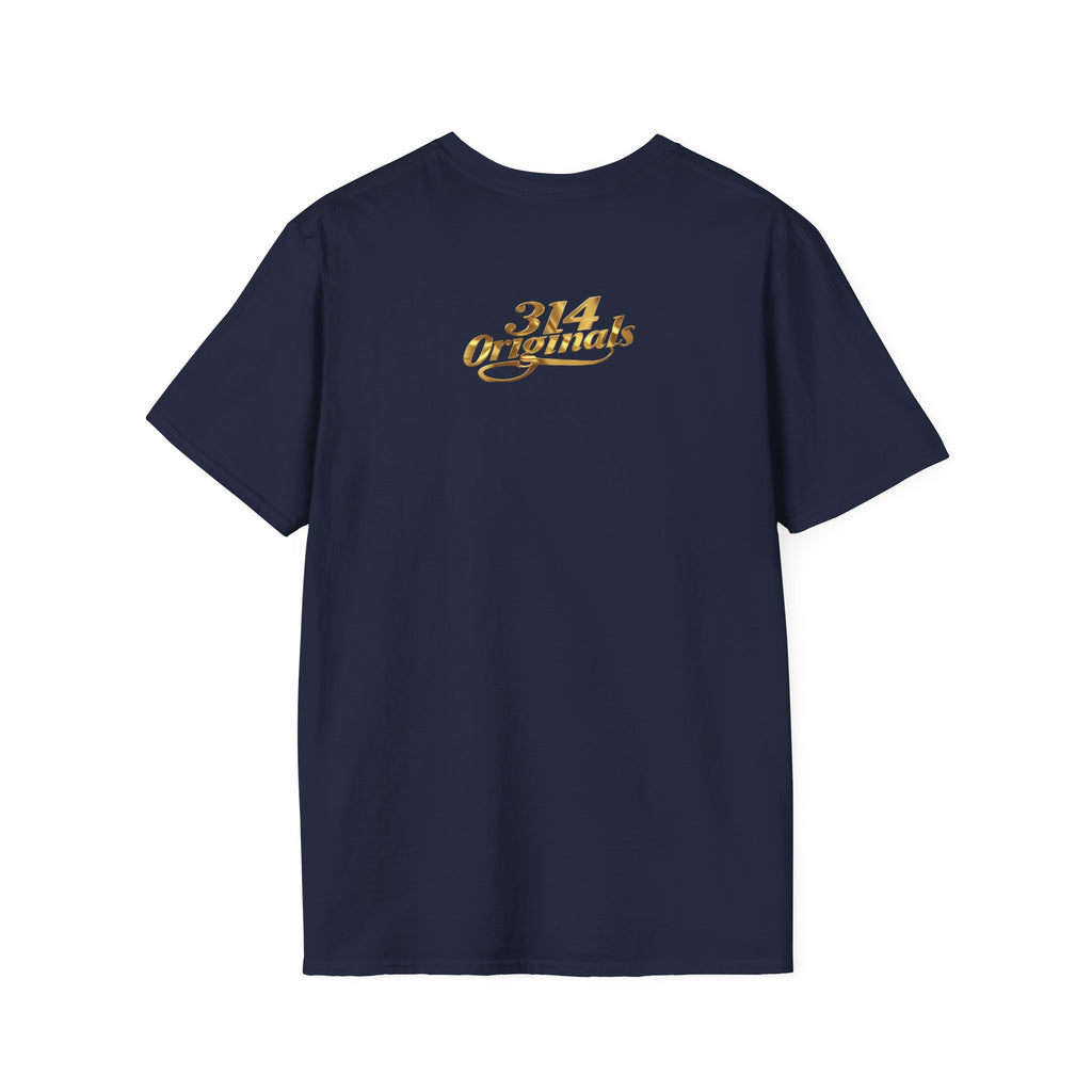 St. Louis Arch Skyline Tee — Born Hustler Front, 314 Originals Back - 314 Originals
