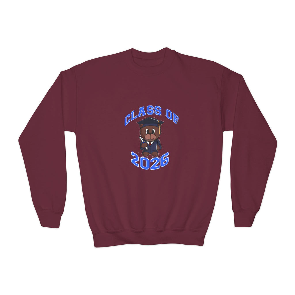 Class of 2026 Youth Crewneck Sweatshirt – Graduation Bear Design