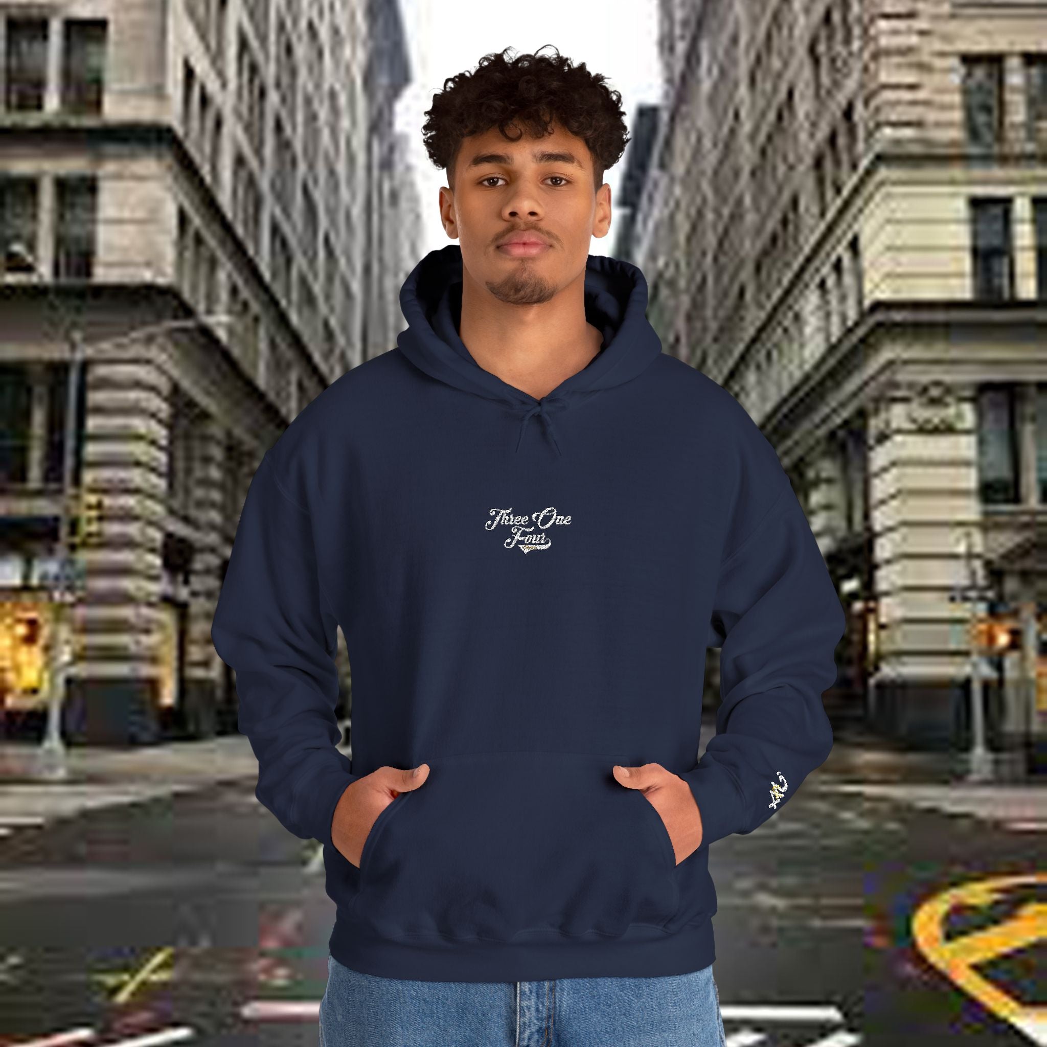 314 Originals Curvy Script Hoodie — Small Chest & Sleeve Script Design - 314 Originals