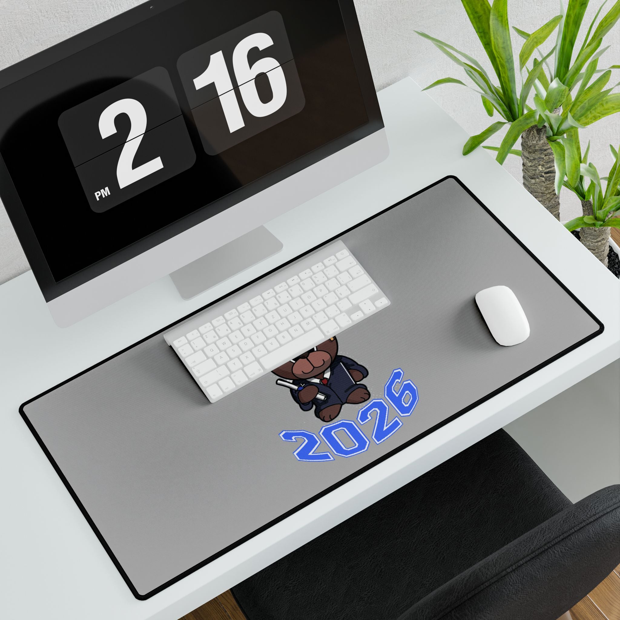 Class of 2026 Graduation Desk Mat — Cute Bear Grad Mousepad for Students