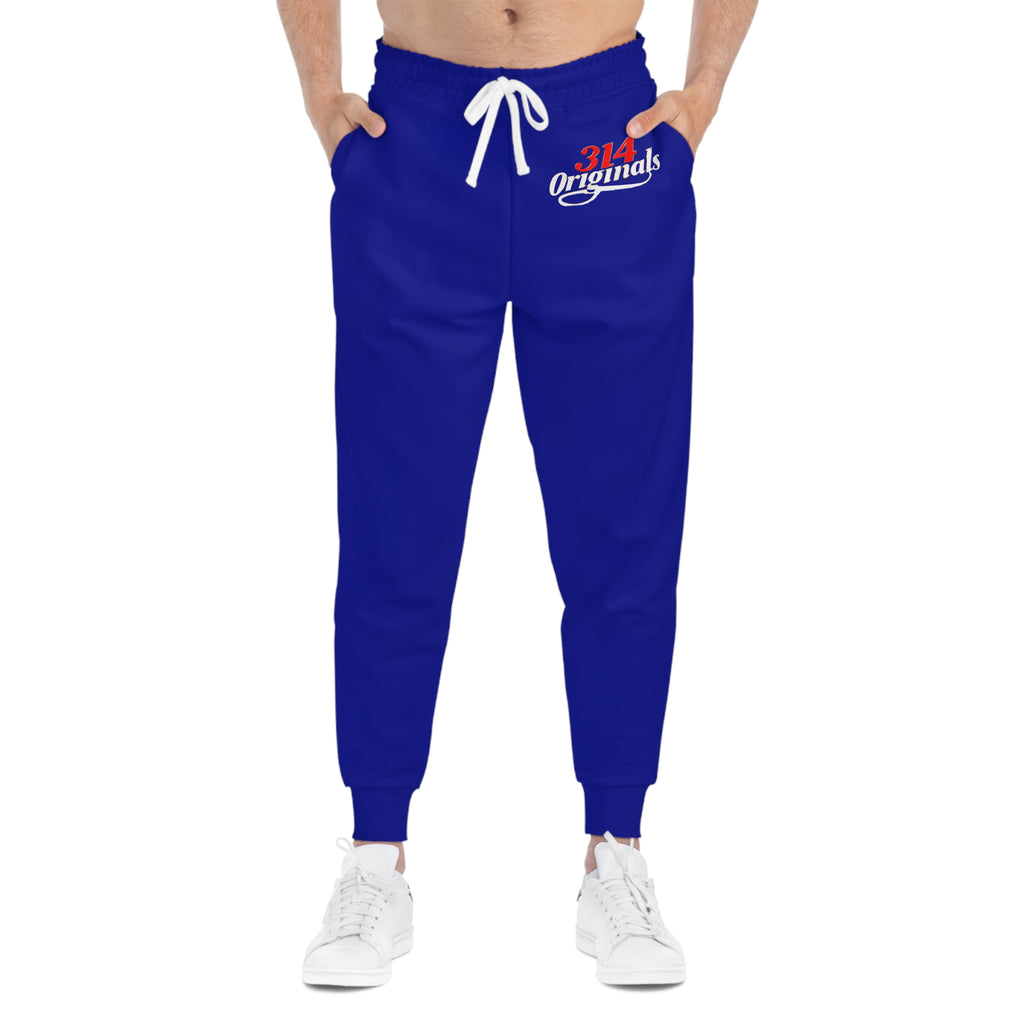 Navy 314 Originals Athletic Joggers – Retro Script Logo Sweatpants