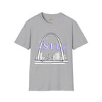 St. Louis Arch Skyline Tee — Born Hustler Front, 314 Originals Back - 314 Originals