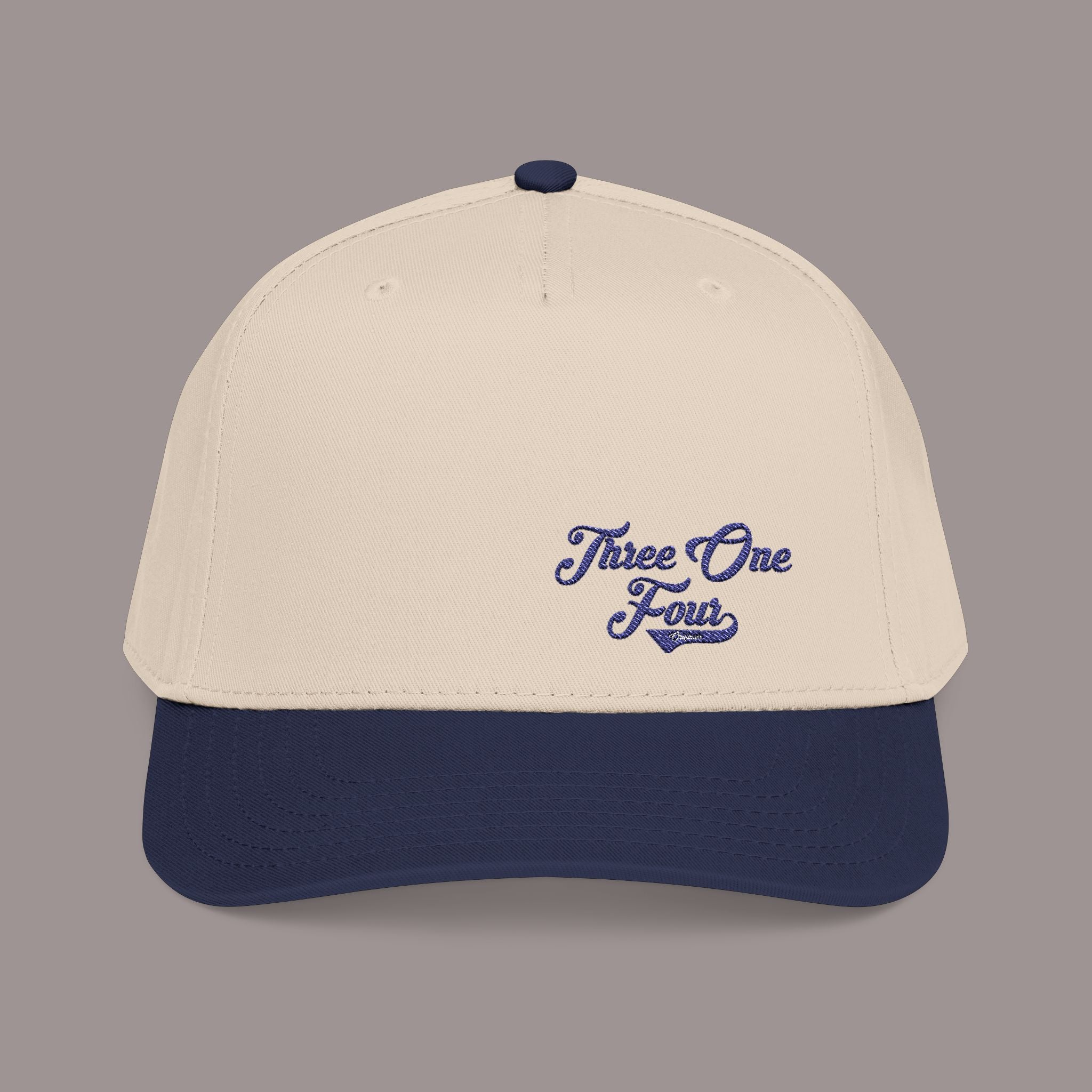 Navy Mid Profile Baseball Cap — Casual Vintage Script Hat - 314 Originals