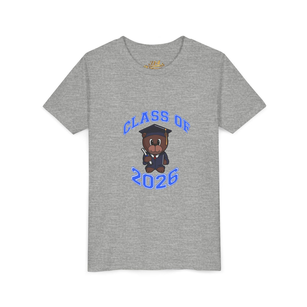 Class of 2026 Kids Graduation T‑Shirt — Cute Graduate Bear Youth Tee