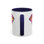 Sassy Supergirl Accent Coffee Mug – Pink & Yellow Super S Logo (11/15oz) - 314 Originals