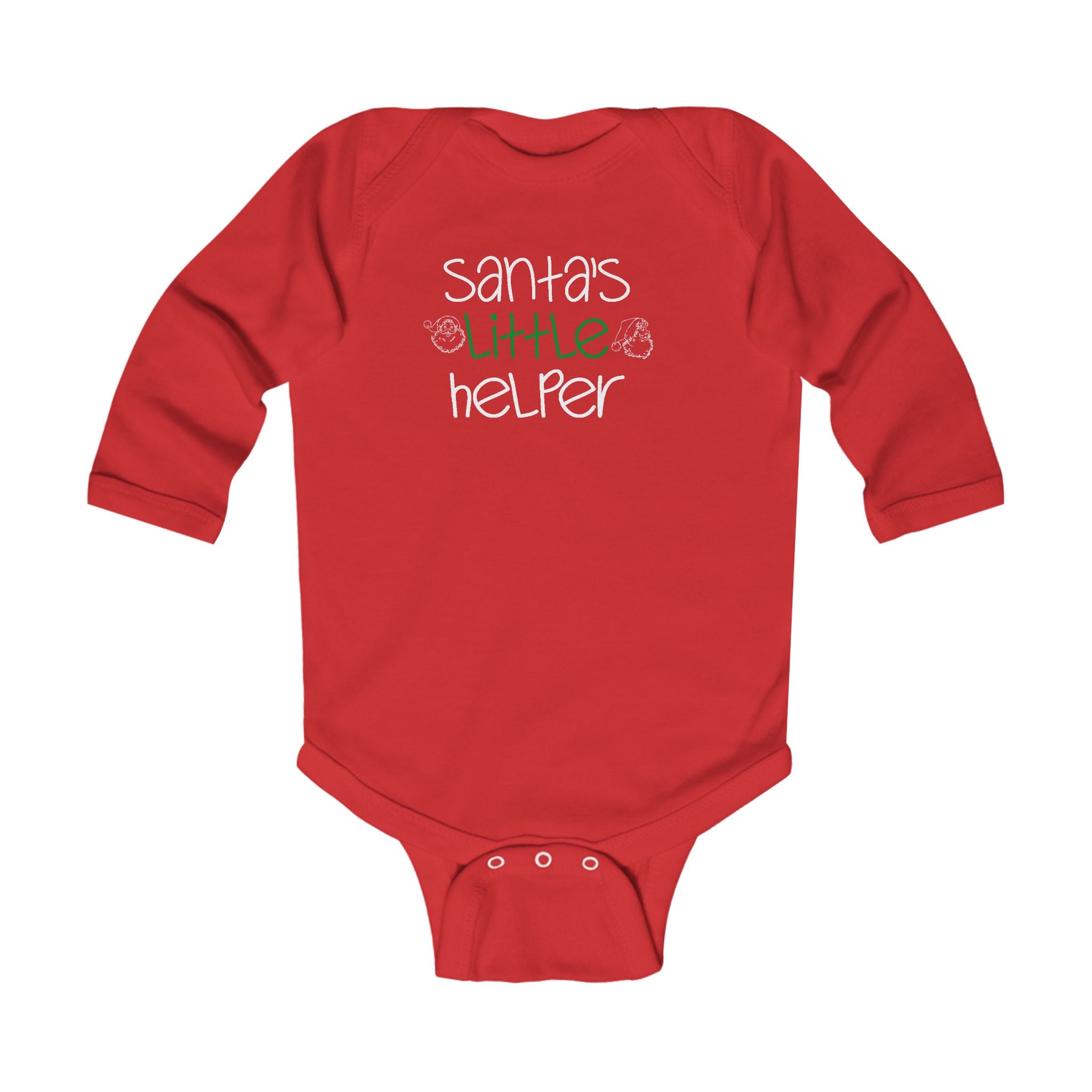 Infant Bodysuit - "Santa's Little Helper" Christmas Long Sleeve Baby Onesie - 314 Originals