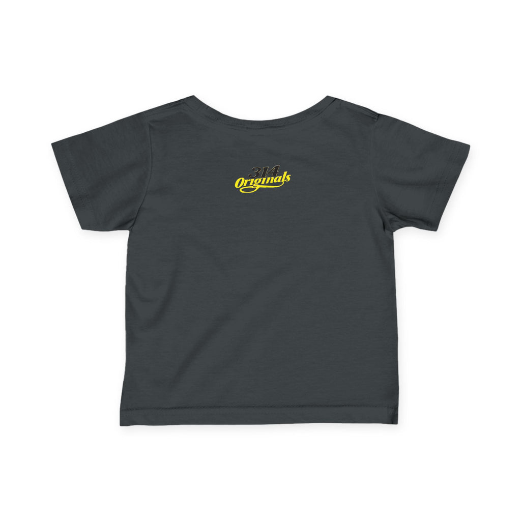 "Caution: Cuteness Overload" —  Baby T‑Shirt (Yellow Warning Sign) - 314 Originals