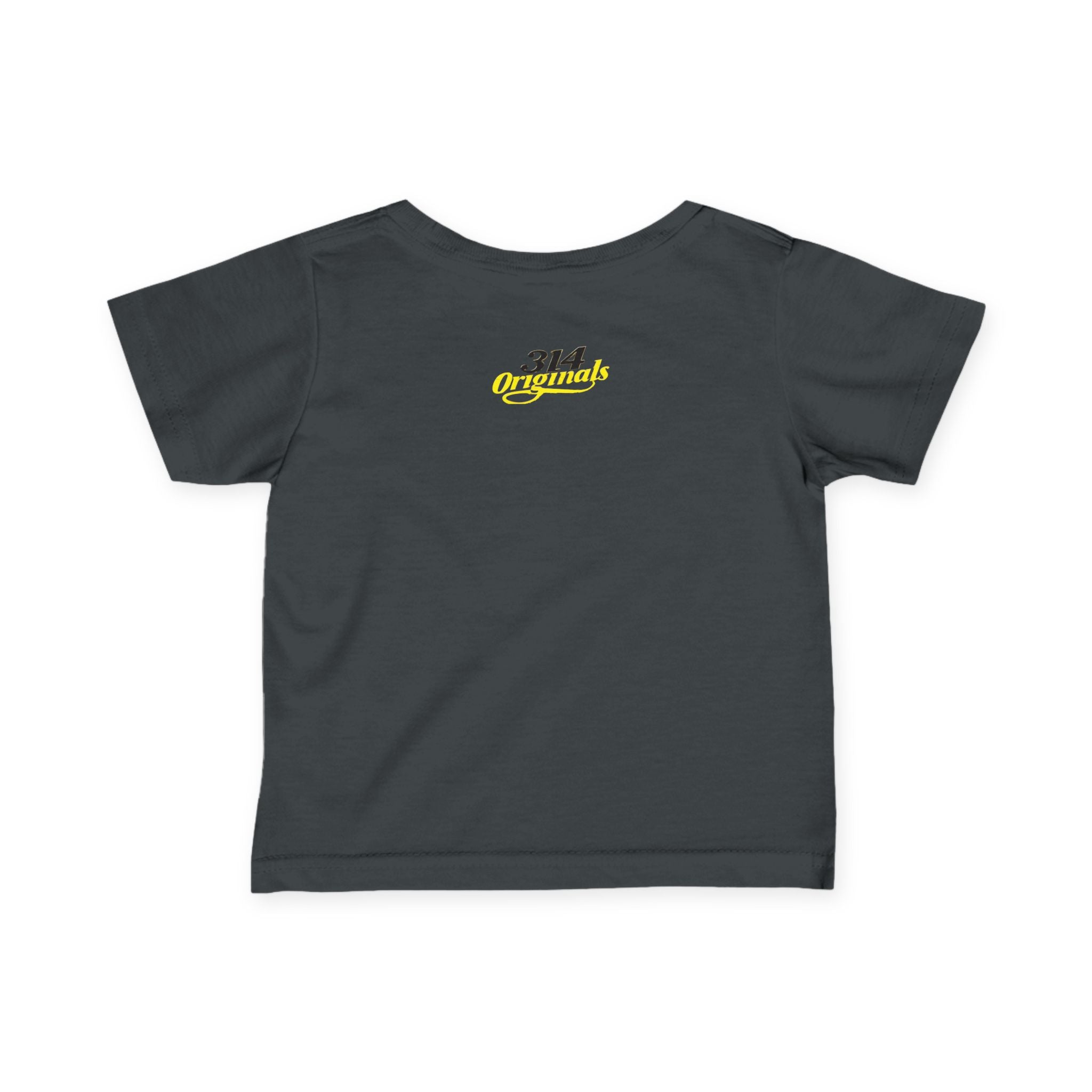 "Caution: Cuteness Overload" —  Baby T‑Shirt (Yellow Warning Sign) - 314 Originals