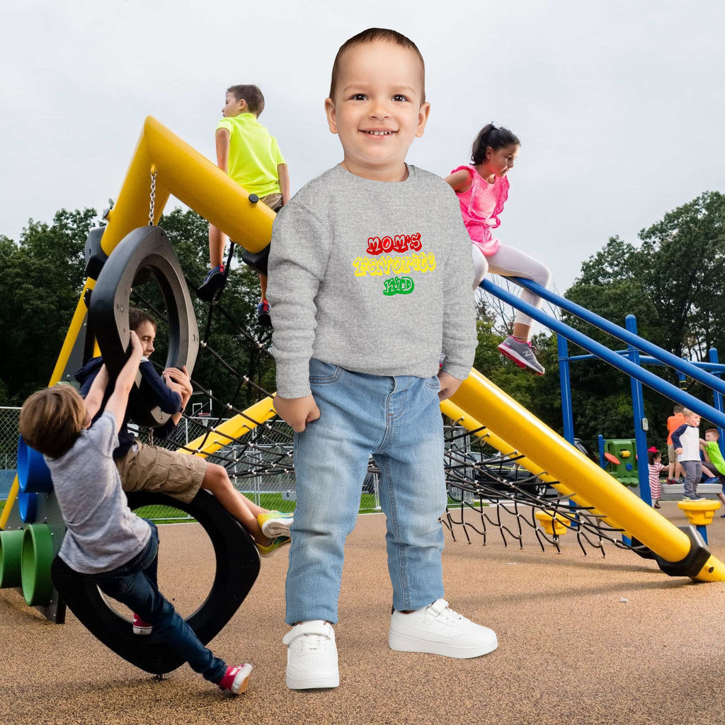 Mom's Favorite Kid Toddler Sweatshirt — Colorful Retro Rasta Kids Pullover