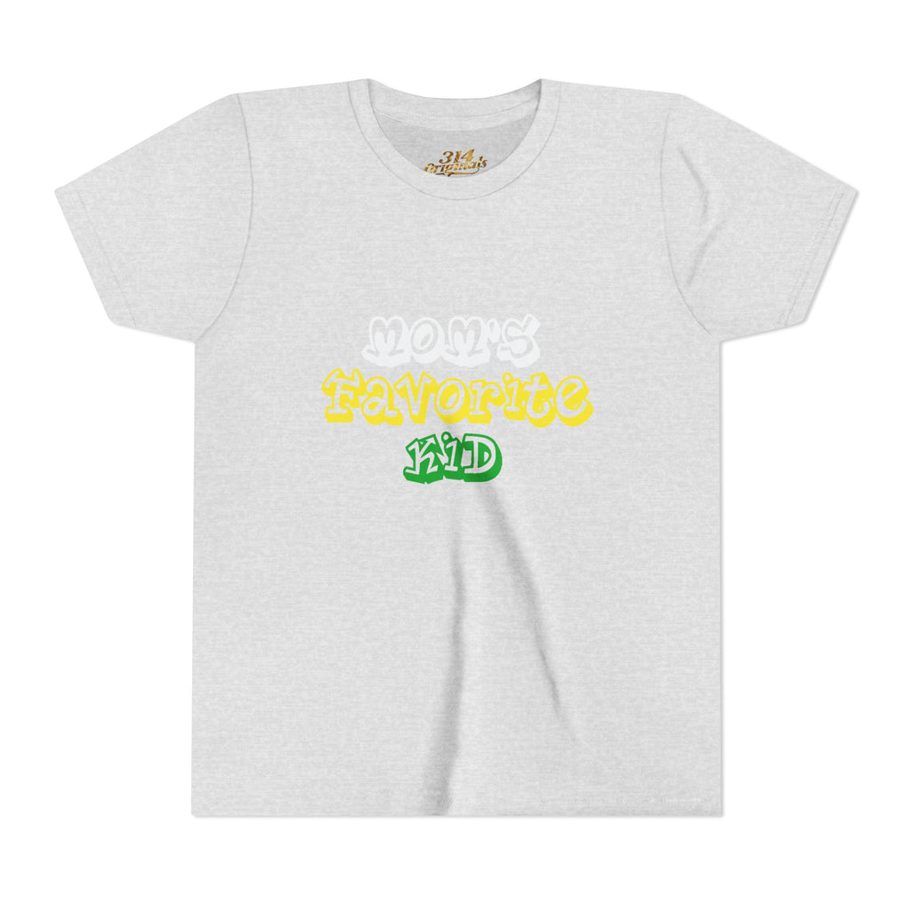 Girl's "Favorite Kid" Retro Yellow & Green Graphic T-Shirt