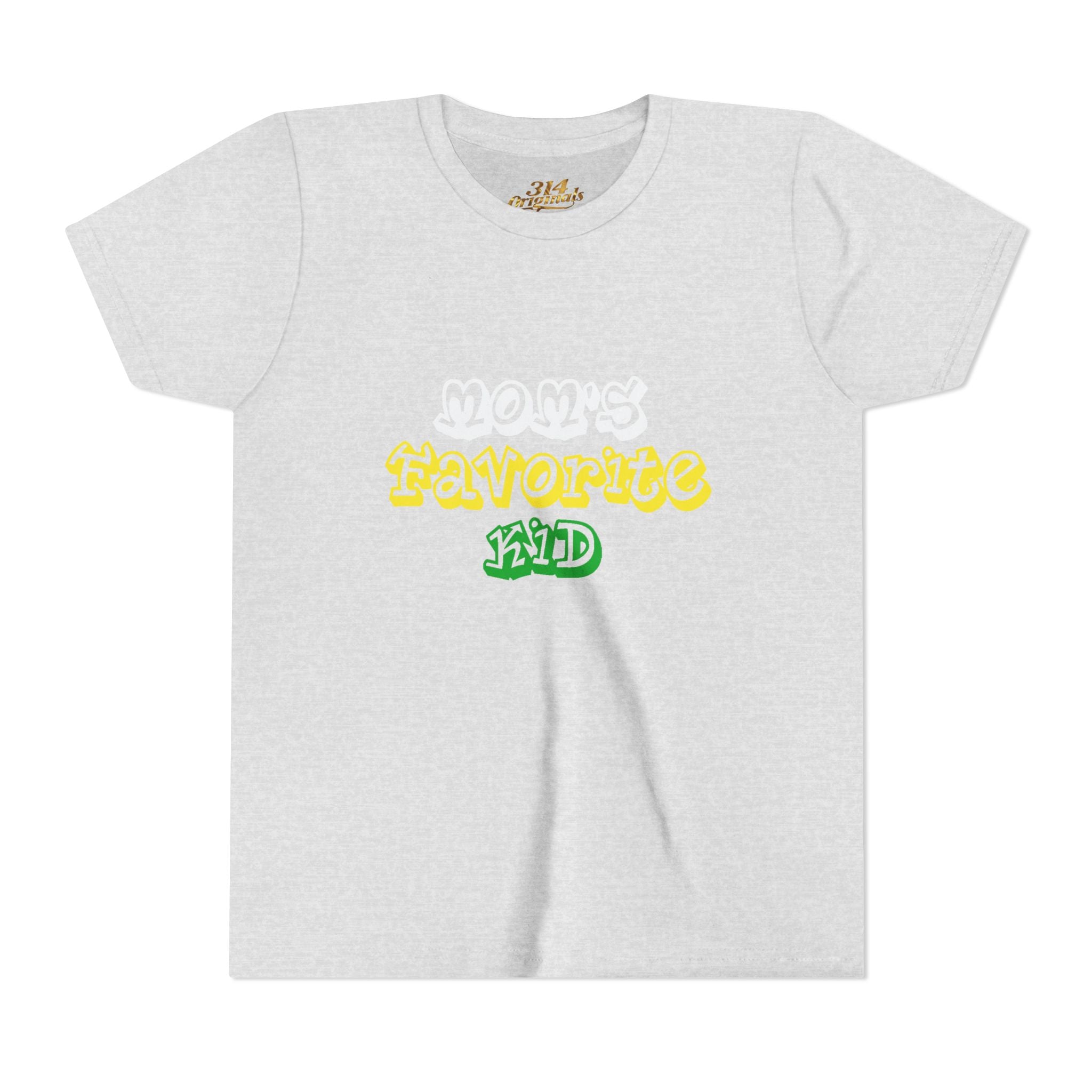 Girl's "Favorite Kid" Retro Yellow & Green Graphic T-Shirt