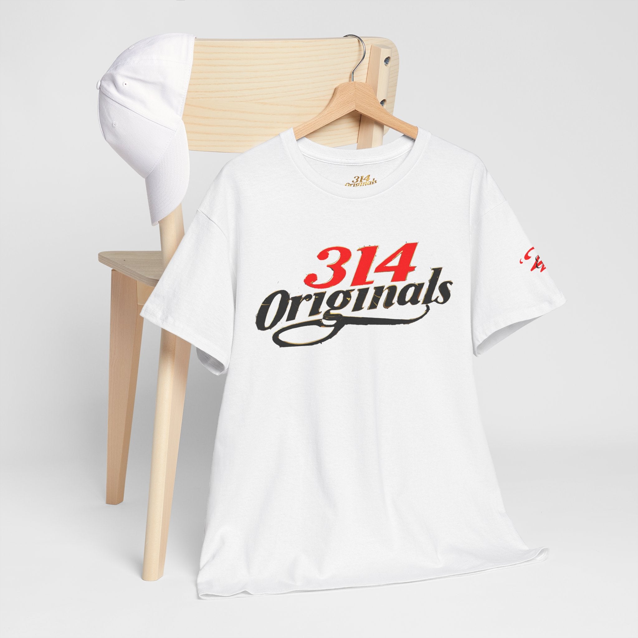 314 Originals Tee — Retro Script Logo White T-Shirt - 314 Originals