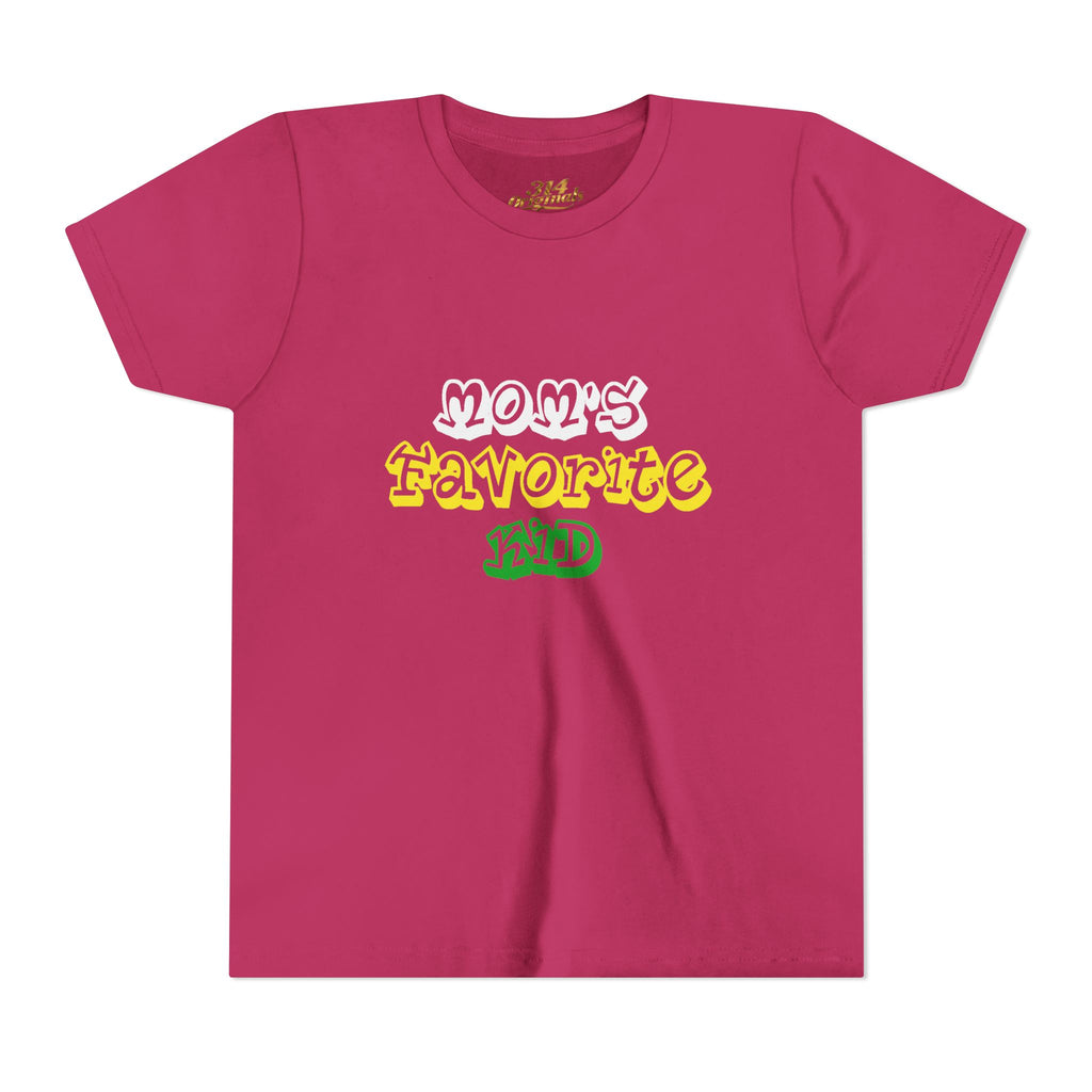 Girl's "Favorite Kid" Retro Yellow & Green Graphic T-Shirt