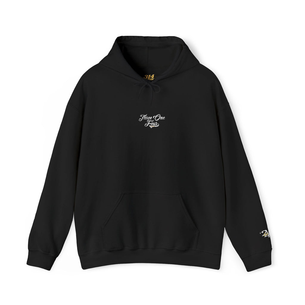 314 Originals Curvy Script Hoodie — Small Chest & Sleeve Script Design - 314 Originals